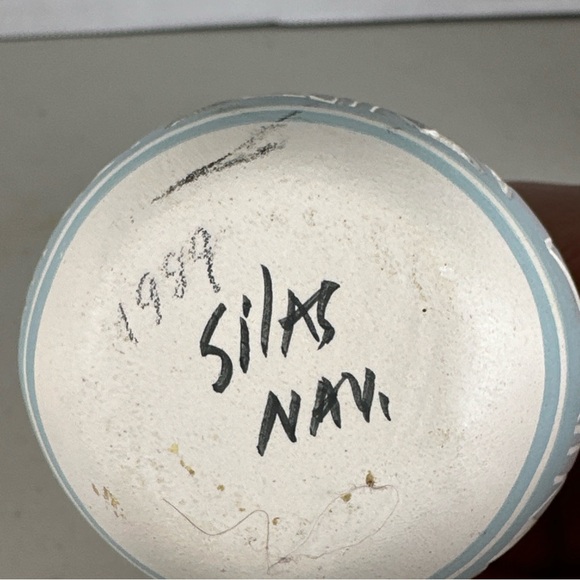 Vintage 1989 Mesa Verda Pottery Set Of 2 Native American Wedding Jugs. Signed 4” - Picture 4 of 8